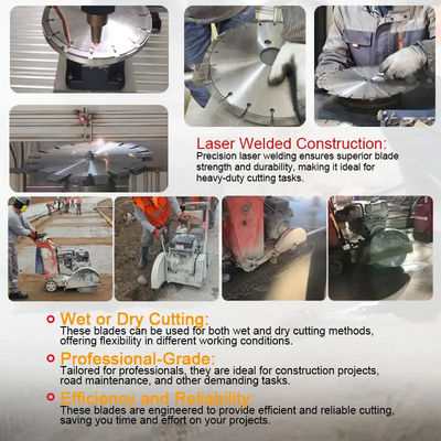 Dairesel Testere İçin 350mm 14 İnç Lazer Kaynaklı Beton Testere Bıçakları