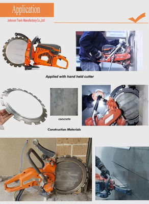 14 Inch Diamond Ring Saw Blade Kuru Kesme için Sıkı Tutulan Kesiciler Beton Güçlendirilmiş Beton Tuğla