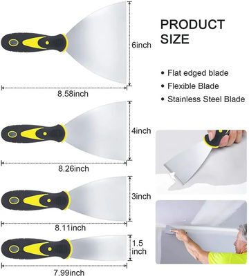4 Paket Çoklu Putty Bıçak Yıkıcıları Set Spackle Bıçak Premium Paslanmaz Çelik Boya Yıkıcı Blade