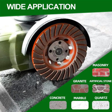 Taş Veya Beton için Çapı 125mm Turbo Kupası Elmas Taşlama Tekerlekleri Kum # 60/80