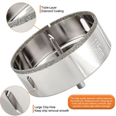 Karo İçi Boş Kesiciler Cam İçin 80mm Elmas Çekirdekli Matkap Uçları