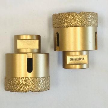 4adet M14 50mm Vakum Kaynaklı Elmas Aletler Matkap Ucu Minimal Yonga