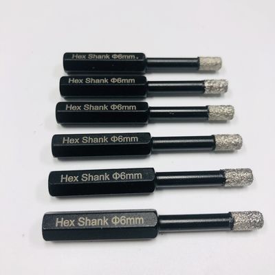 Taş Delik Çakmak 6mm Hex Şank Elmas Çekirdek Boru Bitleri Porselen İçin