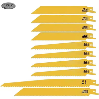 10 Parça Çeşitli Boyutlar Bi-Metal Dönüşümlü Testere Bıçakları Ahşap ve Metal Kesme Kombine Set
