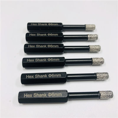 Hex Shank Vakum Kaynaklı 6mm Karo Çekirdekli Matkap Uçları
